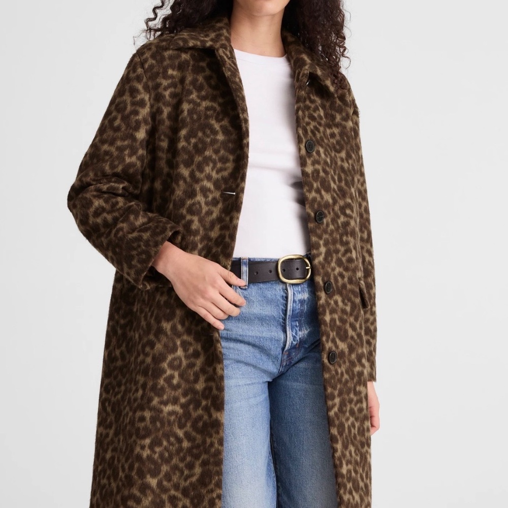 Madewell Single Breasted Topcoat In Leopard Print - Picture 5 of 9